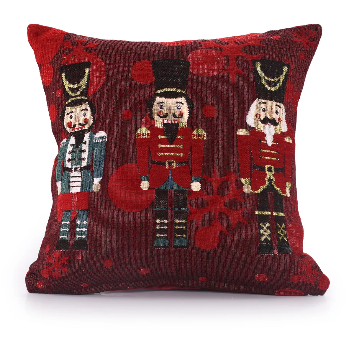 Luxury Chenille Xmas Nutcracker Red Filled Cushion - Red – image 2
