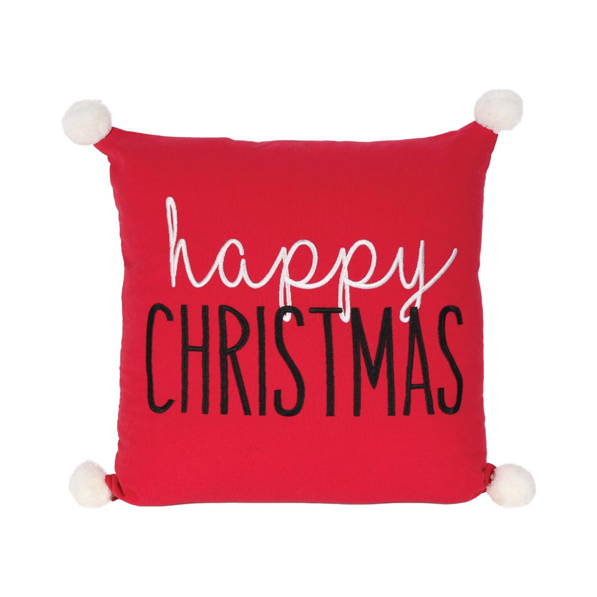 Happy Christmas Pom Pom Cushion – image 2