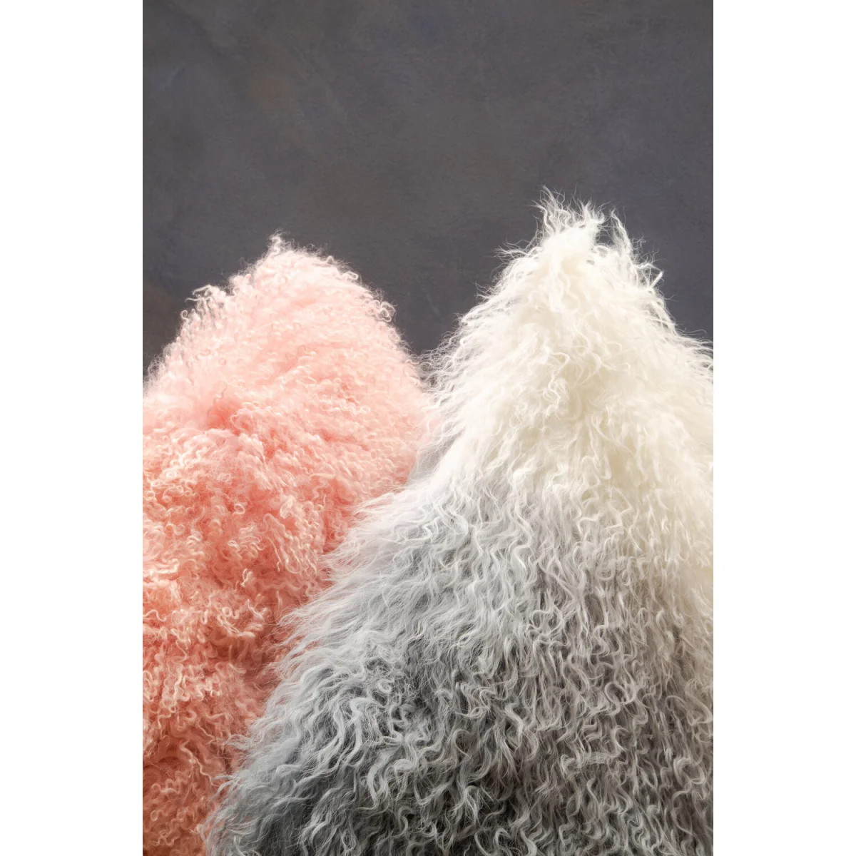 Bosie Real Mongolian Fur Pink Square Cushion - Pink – image 3