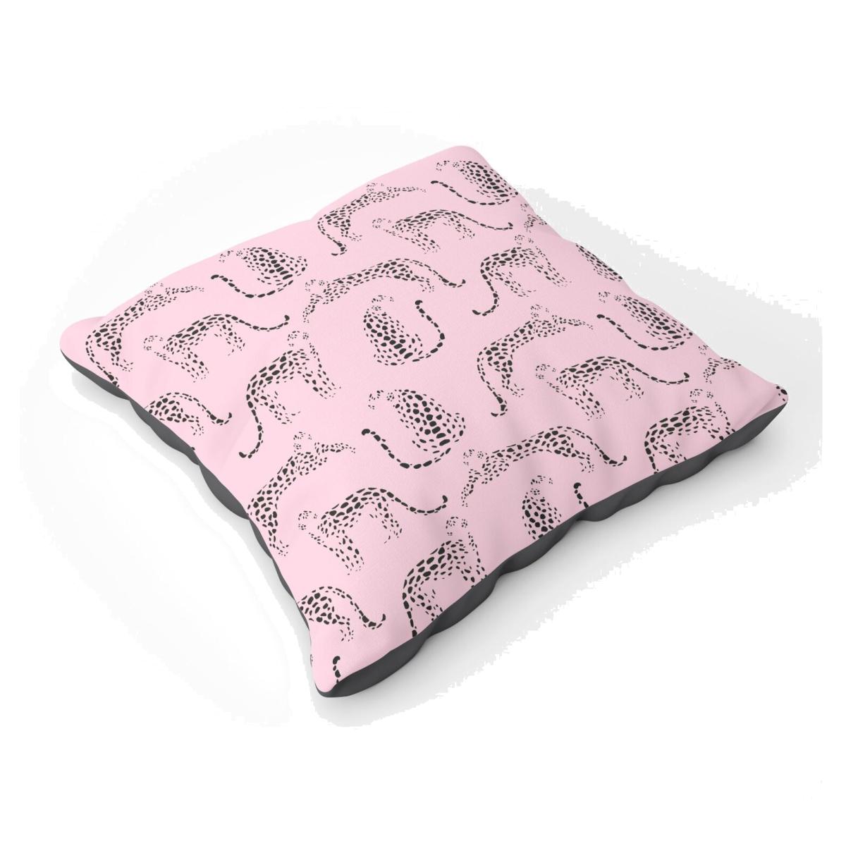 Abstract Leopard Pattern Floor Cushion - Pink