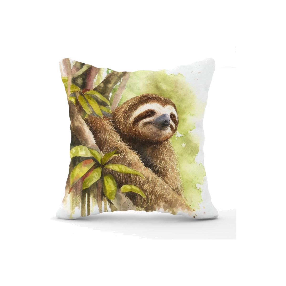 Sloth Watercolour Cushion - Yellow – image 1