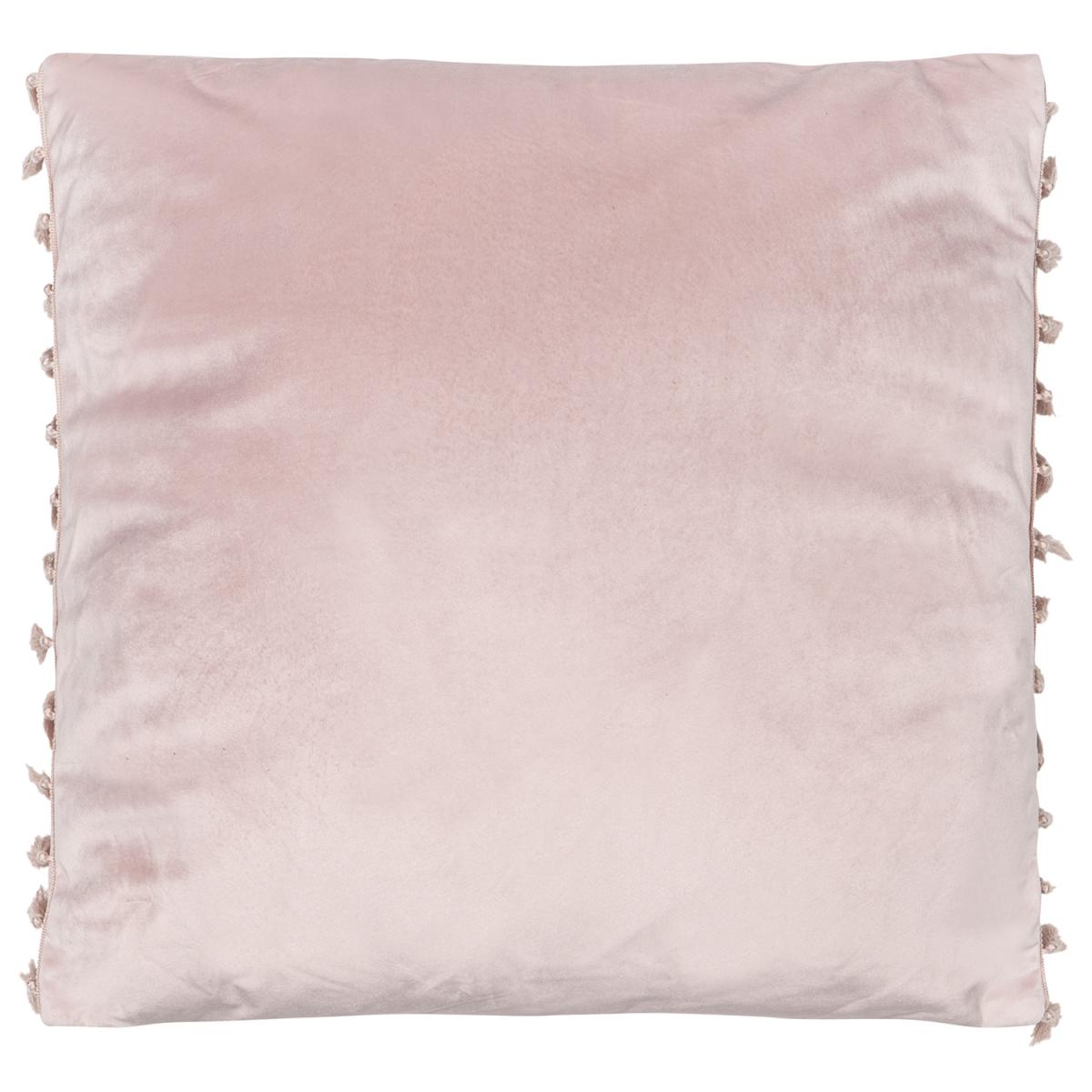 Kesia Tassel Edge Velvet Cushion - Pink – image 1
