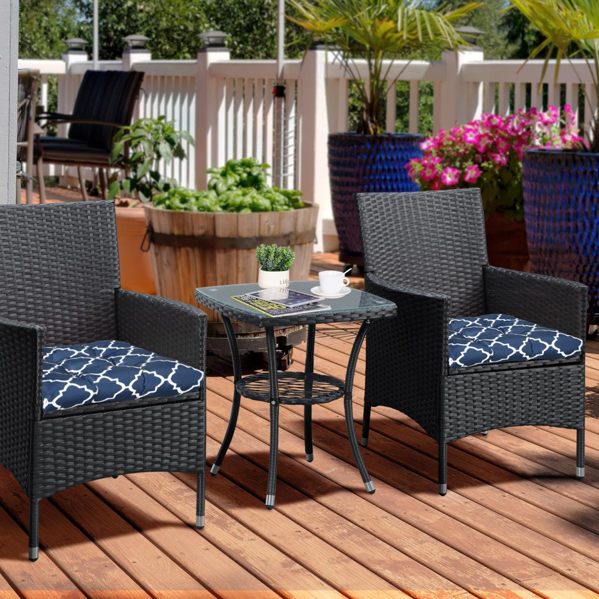 Chair Cushions Seat Pads Set of 2 Indoor Outdoor Seat Cushions with Ties - Blue – image 7