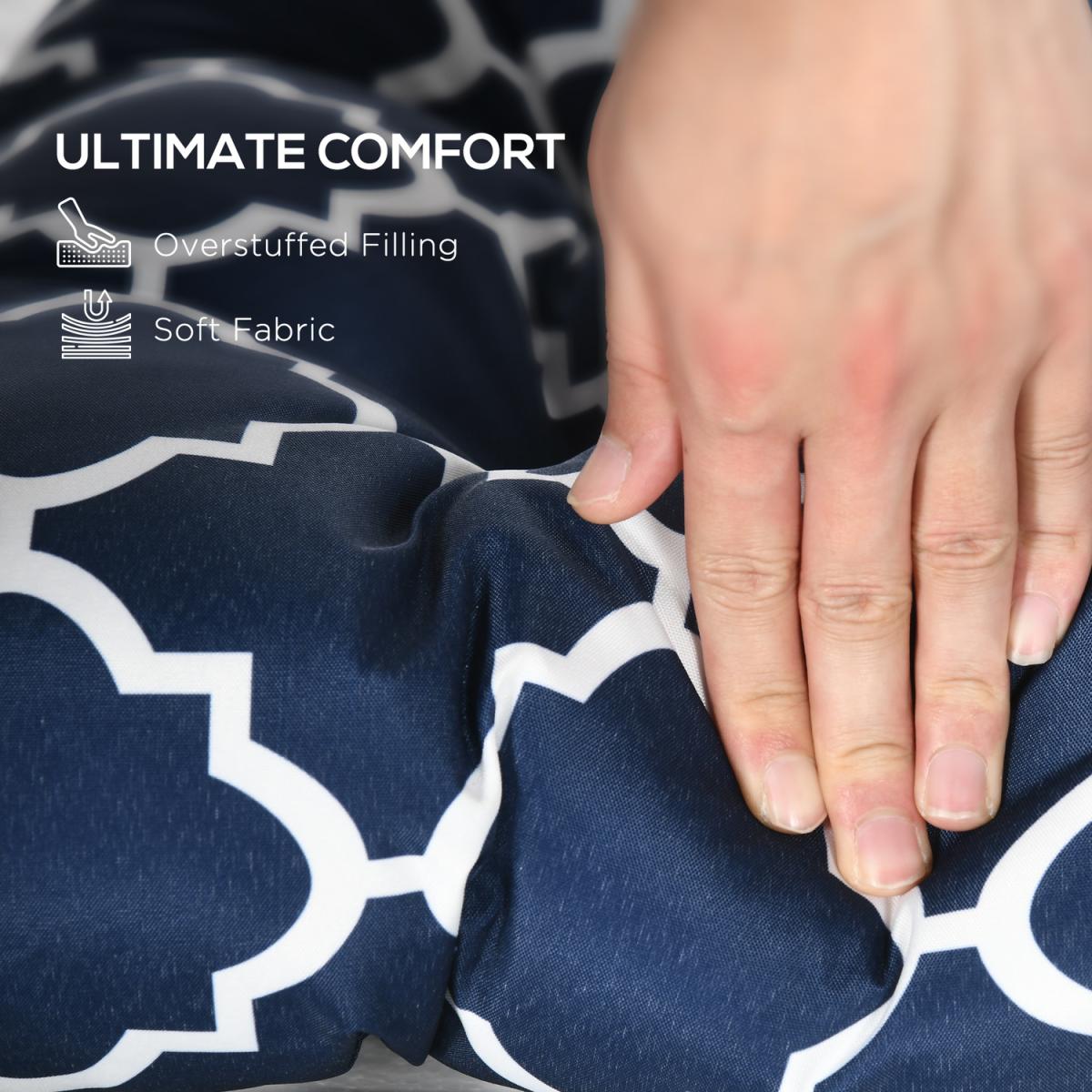 Chair Cushions Seat Pads Set of 2 Indoor Outdoor Seat Cushions with Ties - Blue – image 9