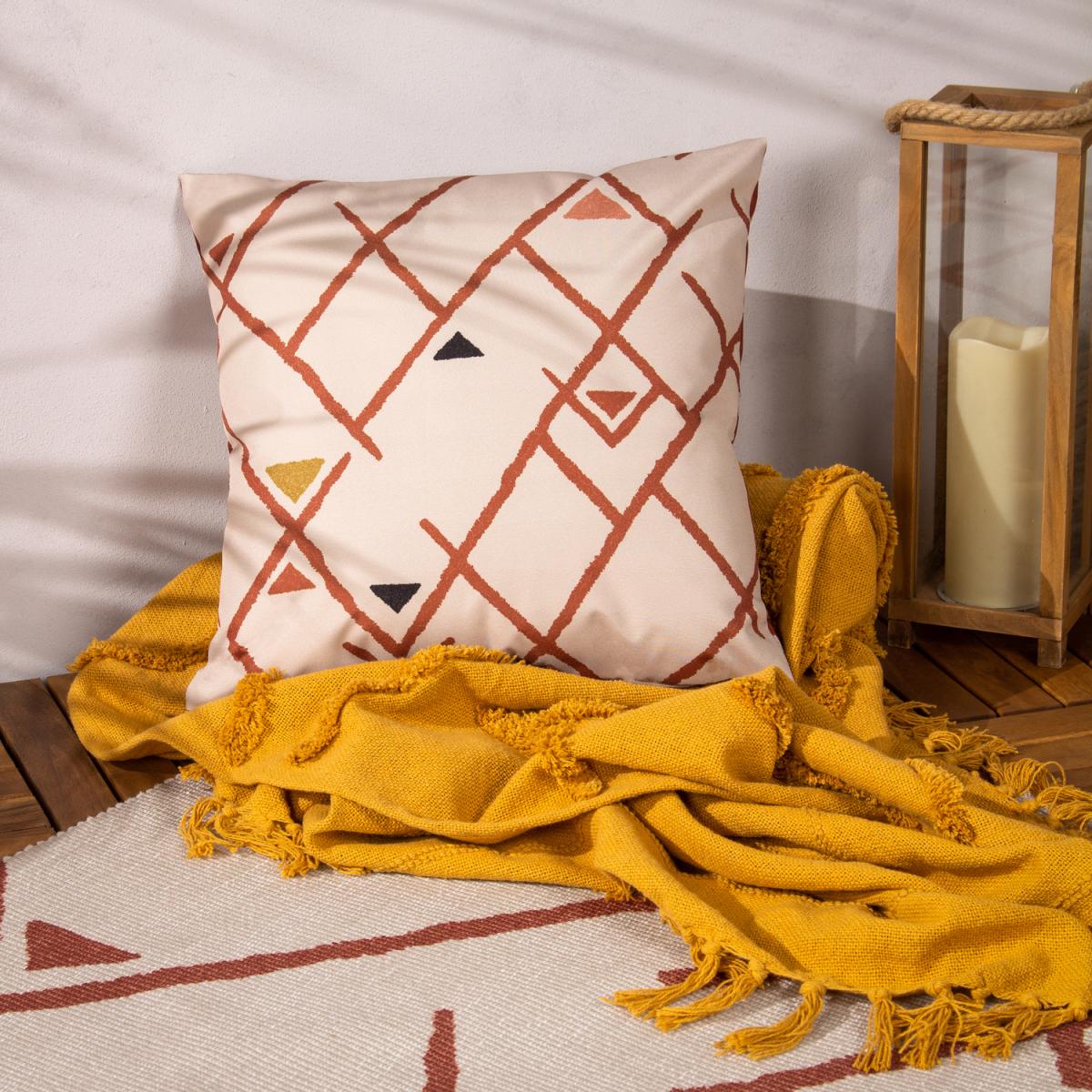 Bohemian Geometric Outdoor Cushion - Brick – image 3