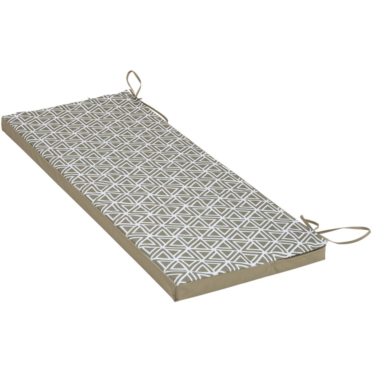 Medium Art Geometric Printed Garden Bench Pad (Set of 2) - Olive Green – image 2