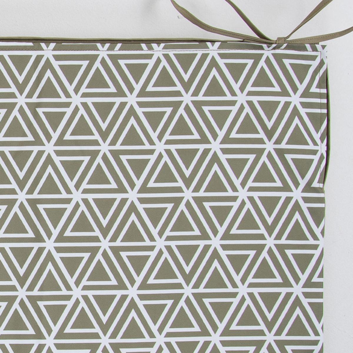Medium Art Geometric Printed Garden Bench Pad (Set of 2) - Olive Green – image 3