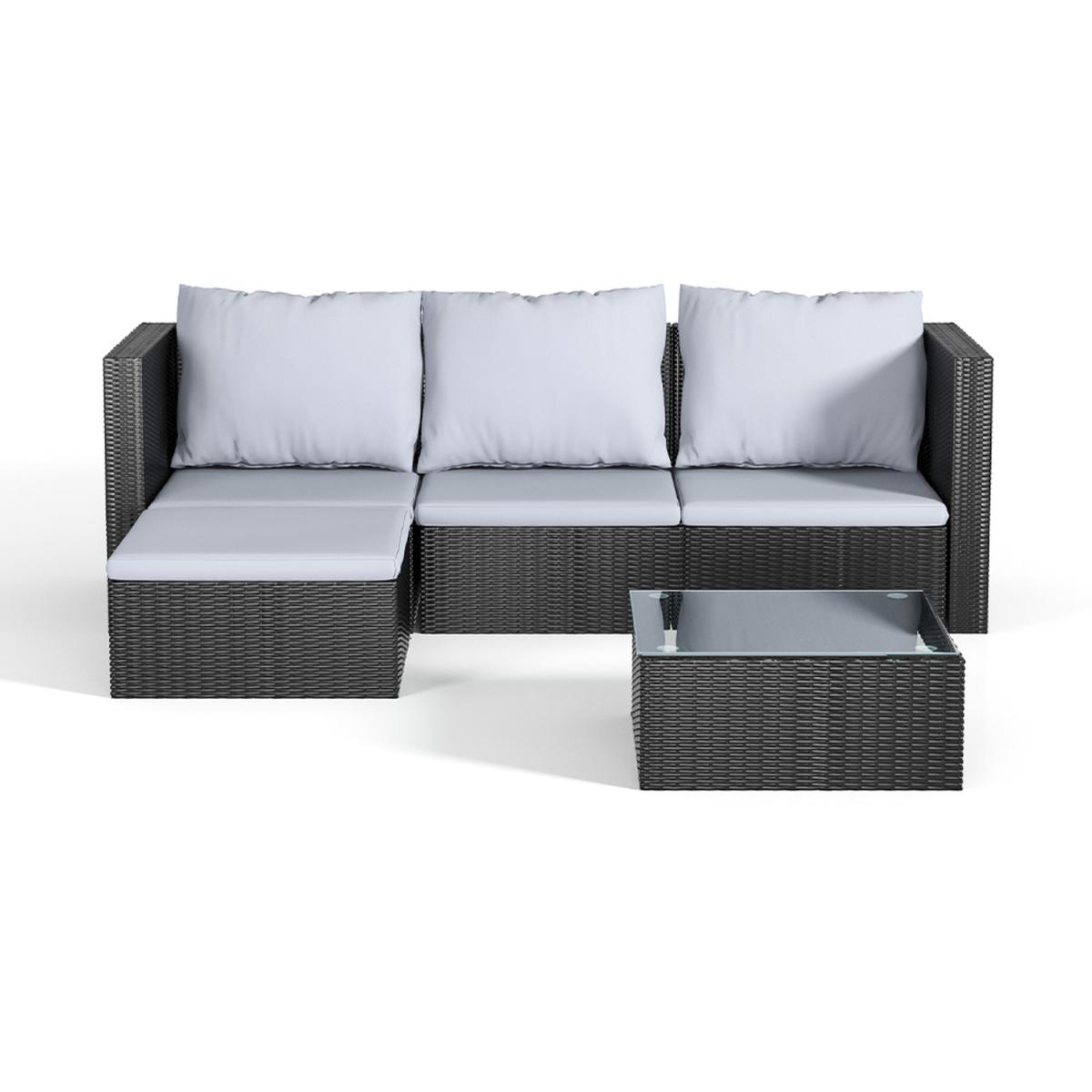 5 Piece Patio Lounge Set With Cushions - Brown / 212*70*65cm, 70*60*63cm, 80*70*65cm – image 2