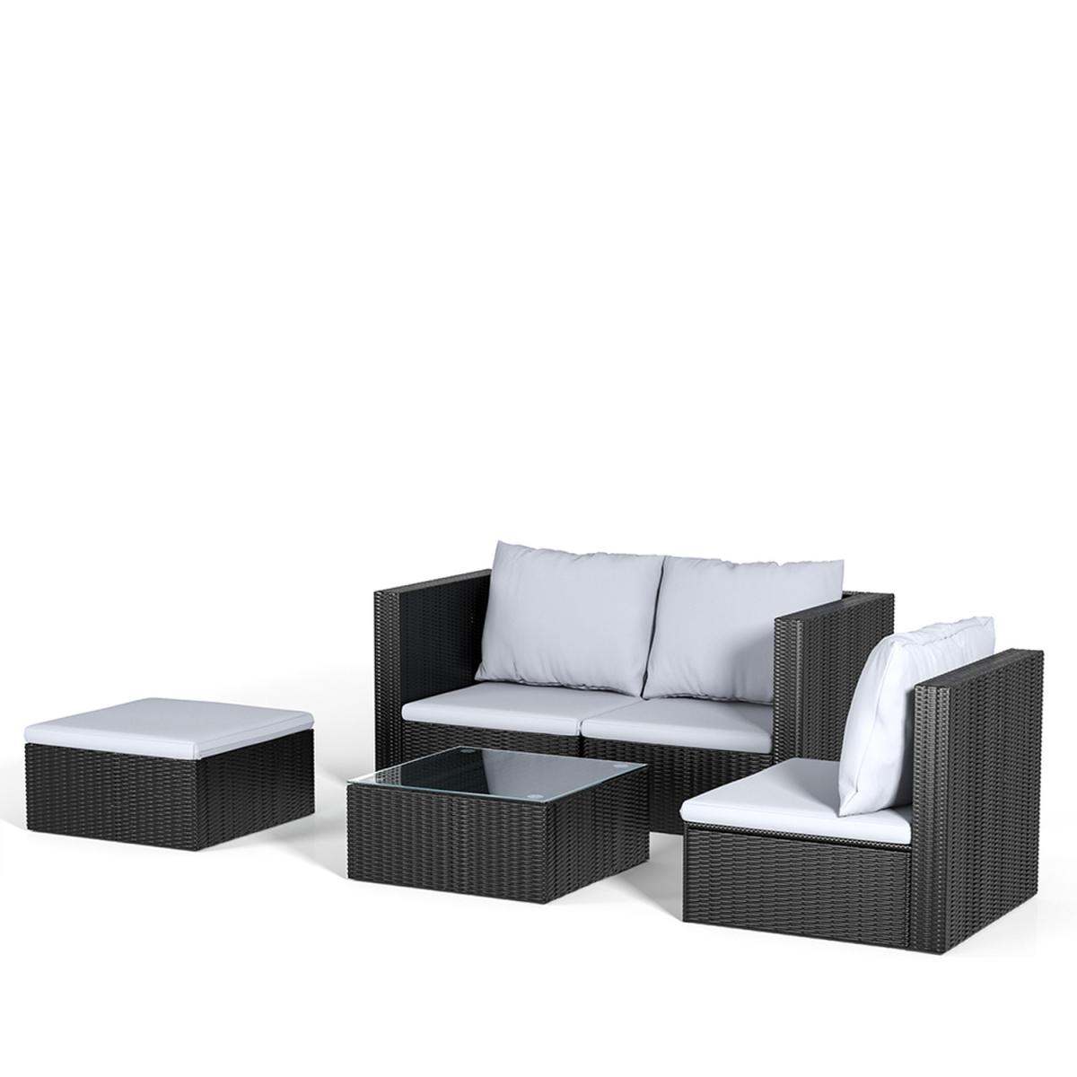 5 Piece Patio Lounge Set With Cushions - Brown / 212*70*65cm, 70*60*63cm, 80*70*65cm – image 3