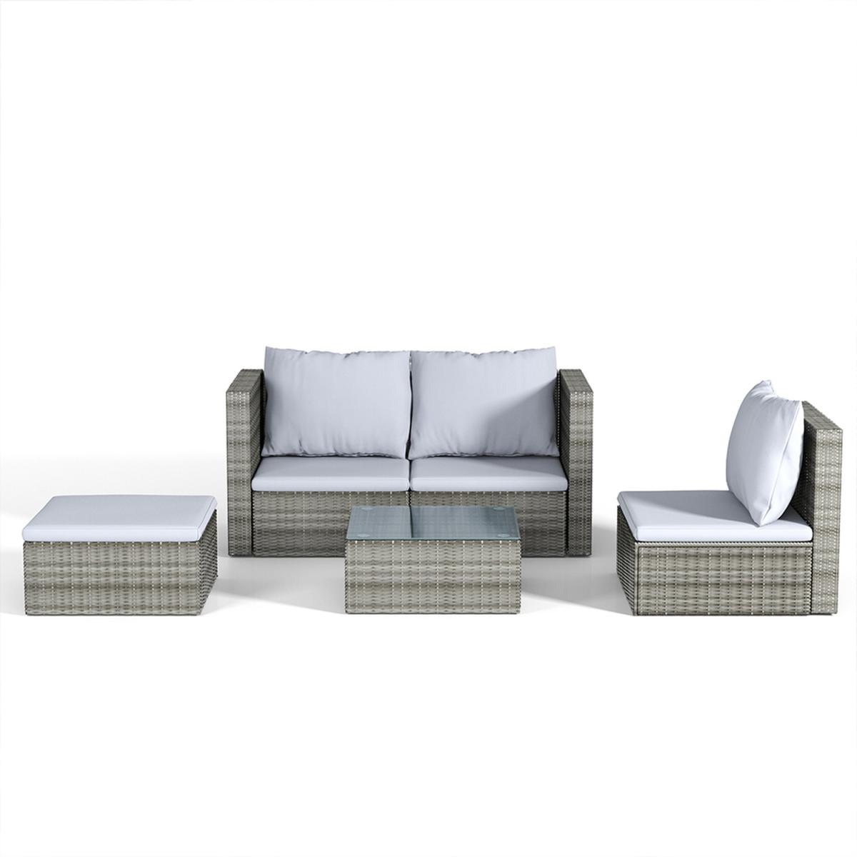 5 Piece Patio Lounge Set With Cushions - Brown / 212*70*65cm, 70*60*63cm, 80*70*65cm – image 8