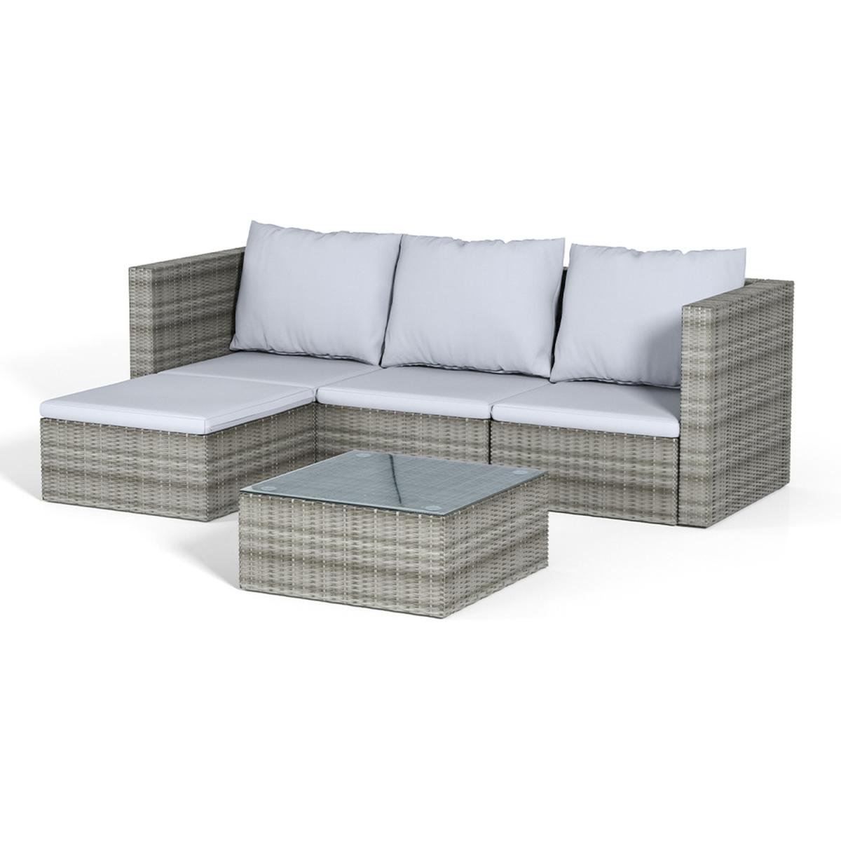 5 Piece Patio Lounge Set With Cushions - Brown / 212*70*65cm, 70*60*63cm, 80*70*65cm – image 9