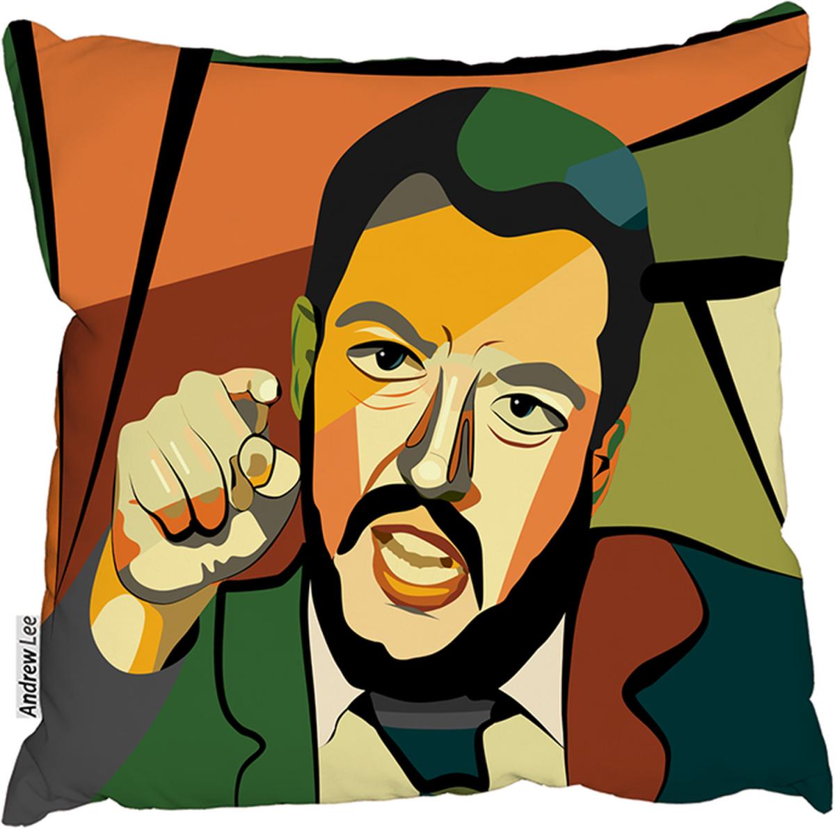 Cubism Art Style, Politician Cushion - Orange / 45 – image 2