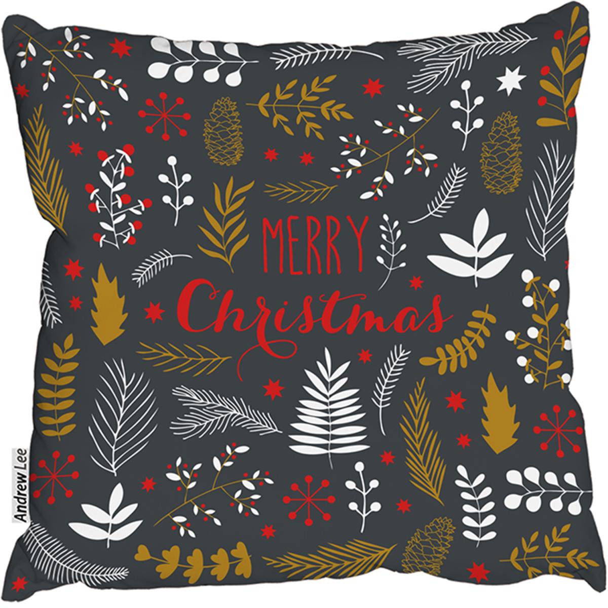 Merry Christmas Lettering Outdoor Comfy Cushion - Black / 60cm – image 2