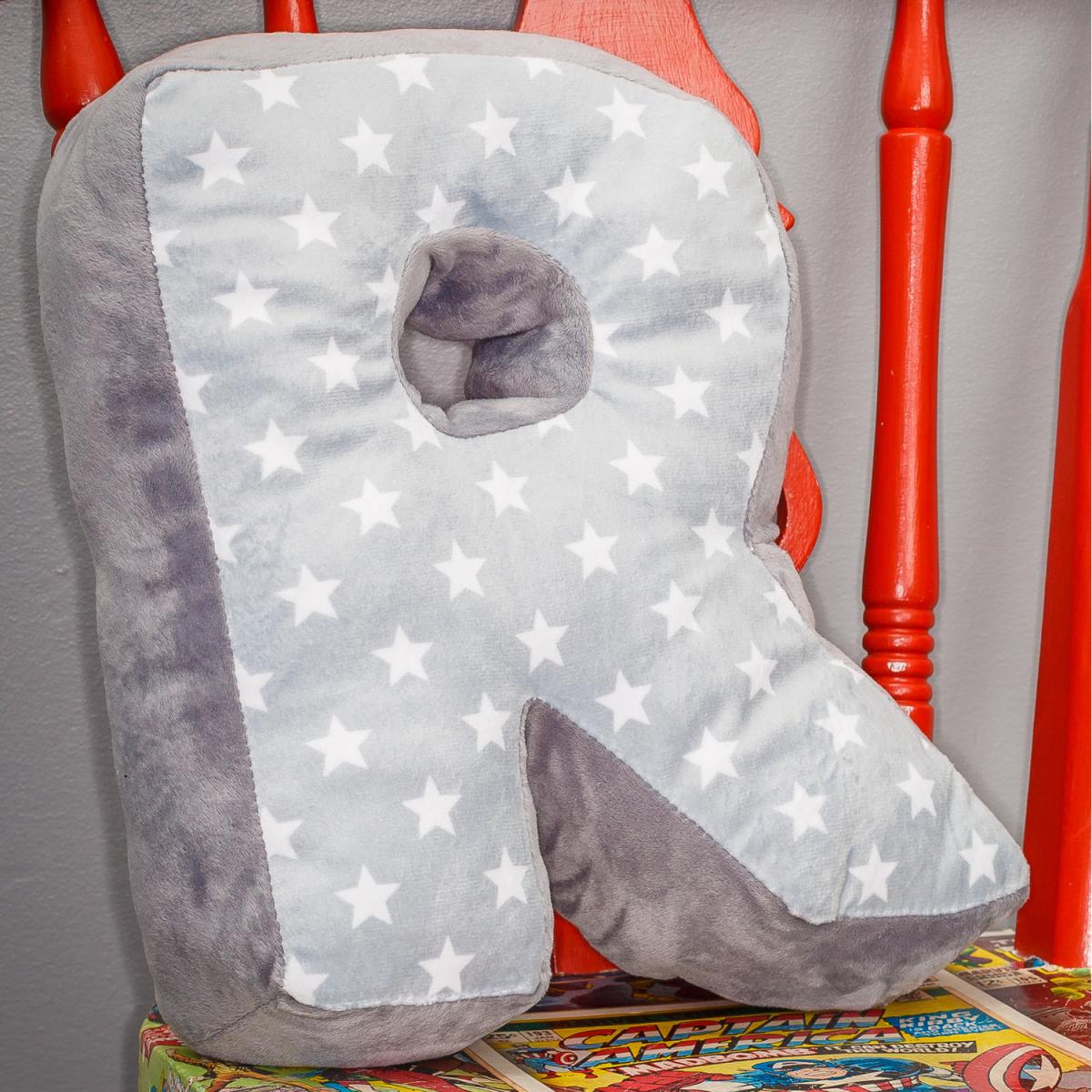 Letter Cushion R - Grey/White – image 2