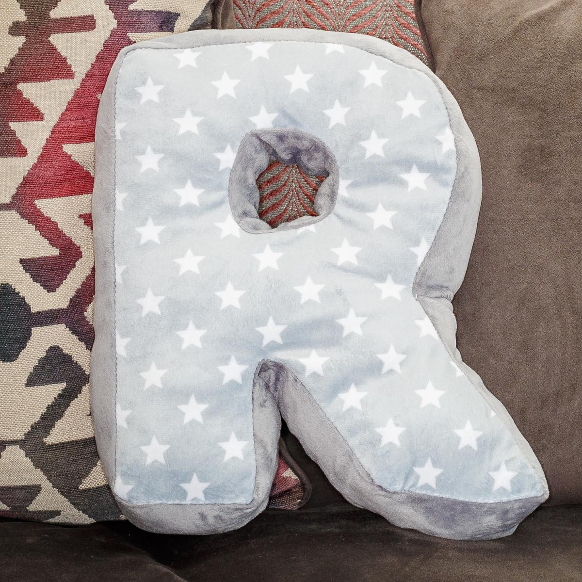 Letter Cushion R - Grey/White – image 3