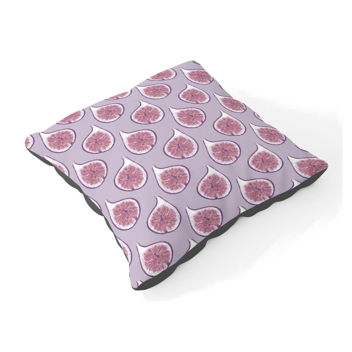 Modern Fig Pattern Floor Cushion - Purple