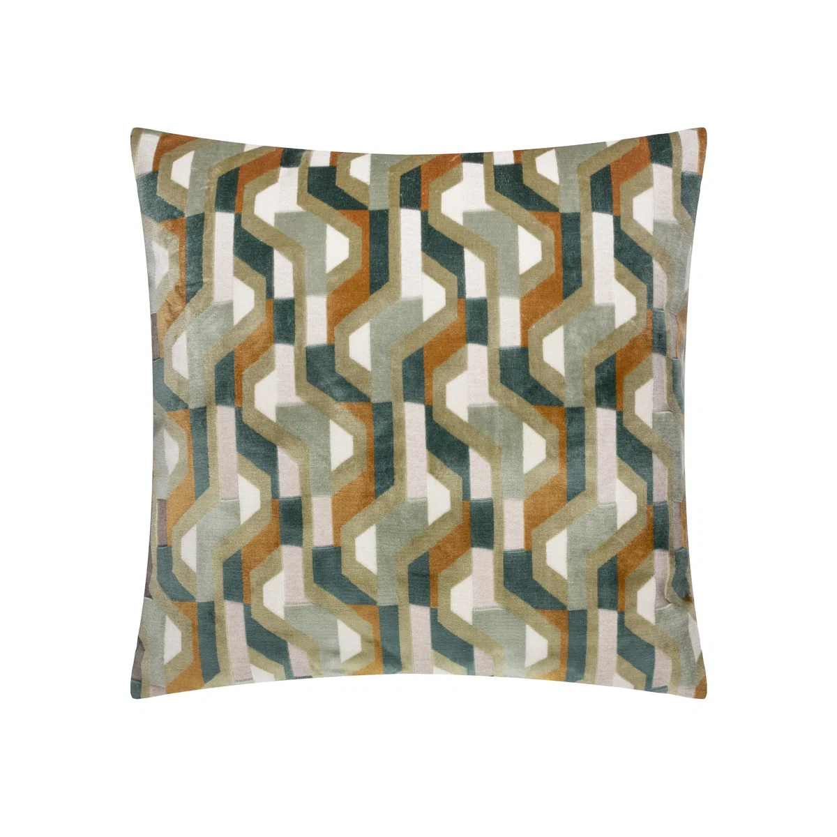 Metro Prism Velvet Square Cushion - Green