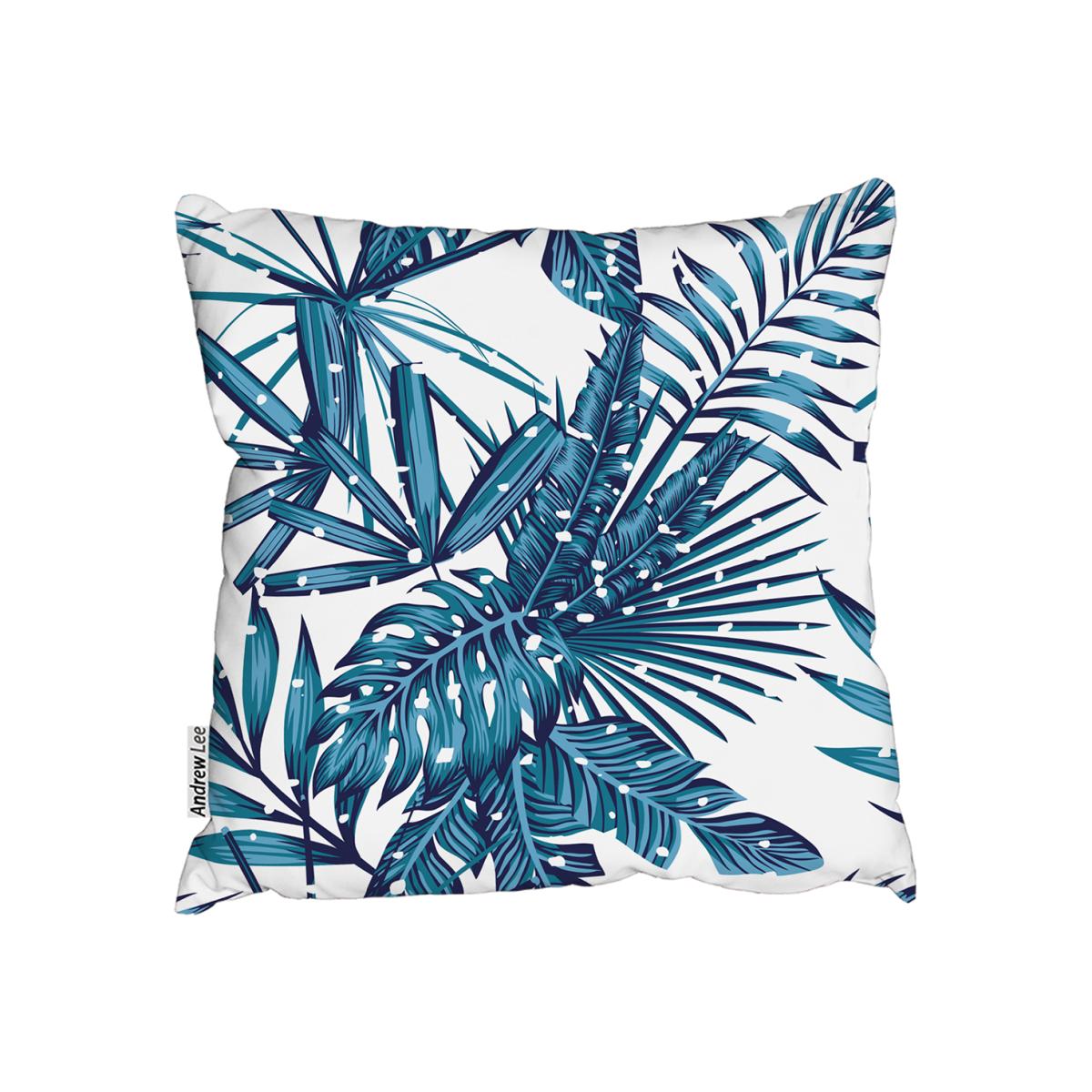 Snow Tropical Leaves Outdoor Cushion - Blue / 45cm – image 1