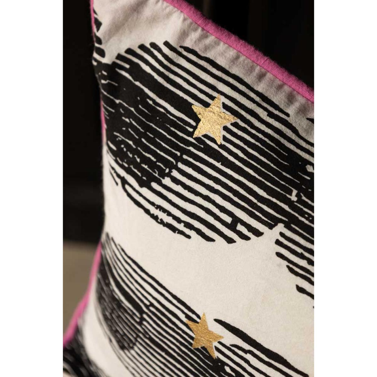 Hot Pink & Gold Star Print Reversible Cushion – image 3