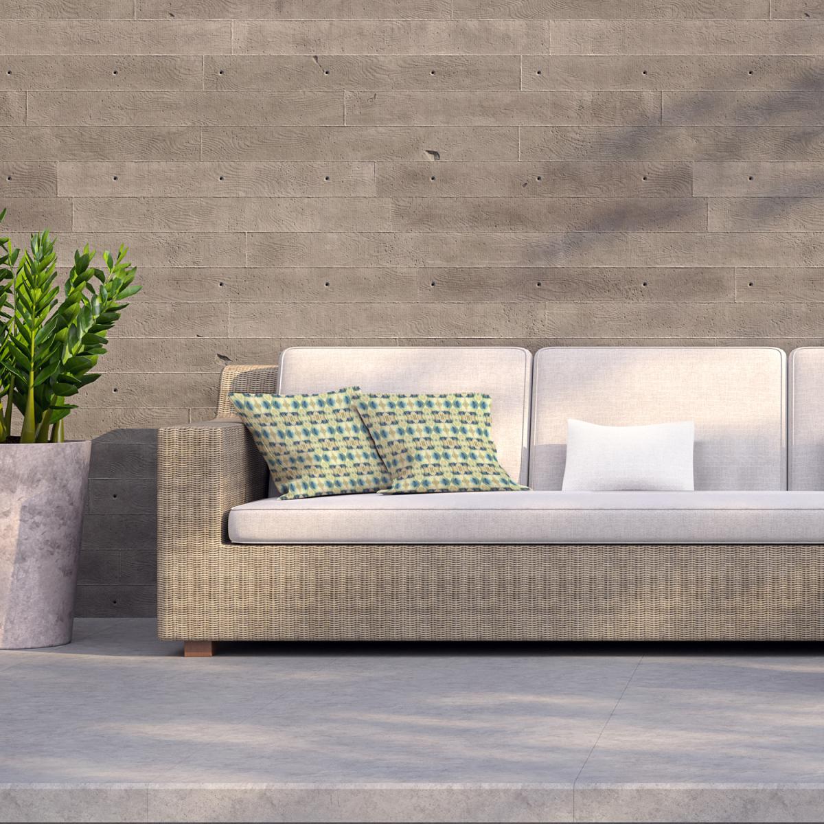 Psychedelic Geometric Pattern Outdoor Cushion - Green / 45cm