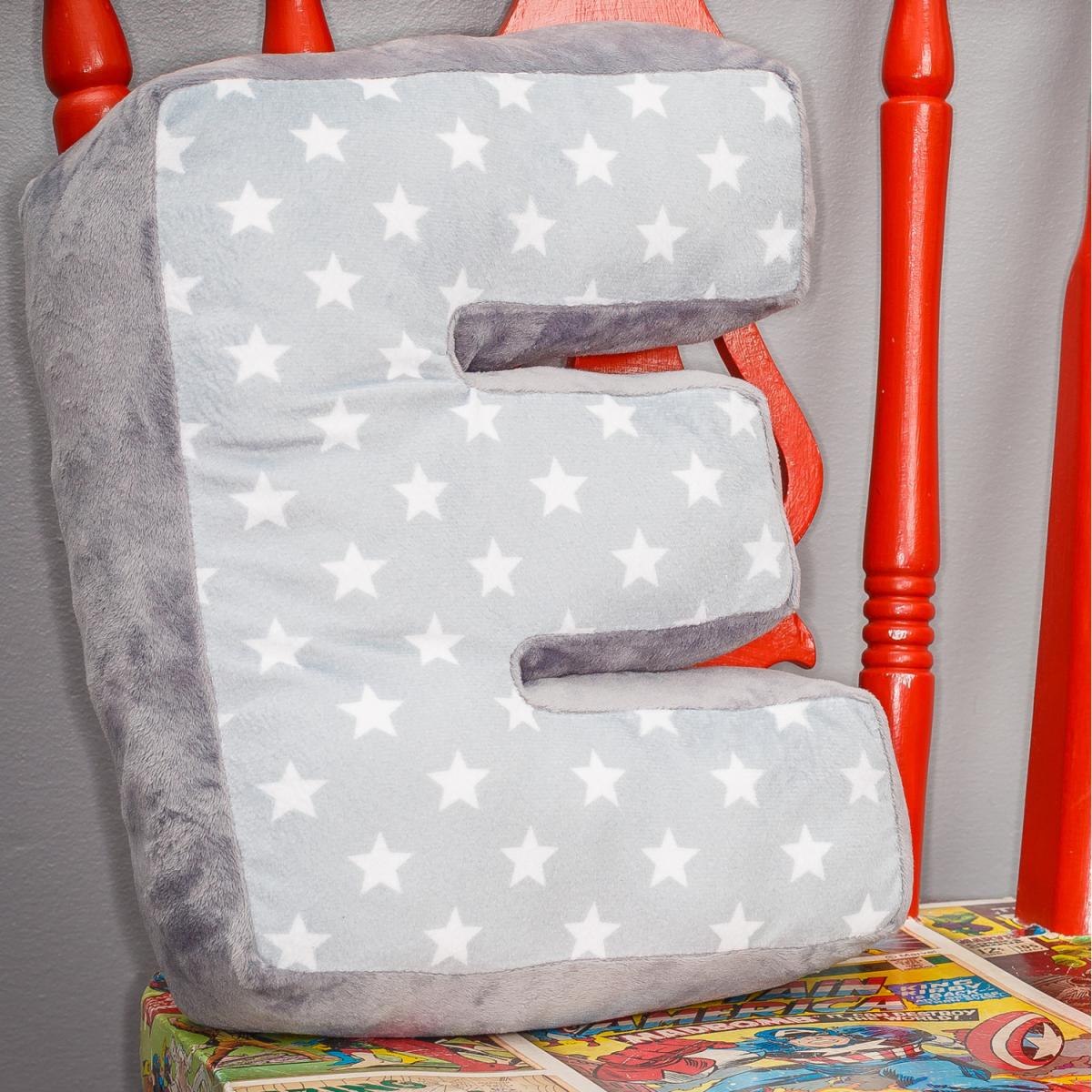 Letter Cushion E - Grey/White – image 2