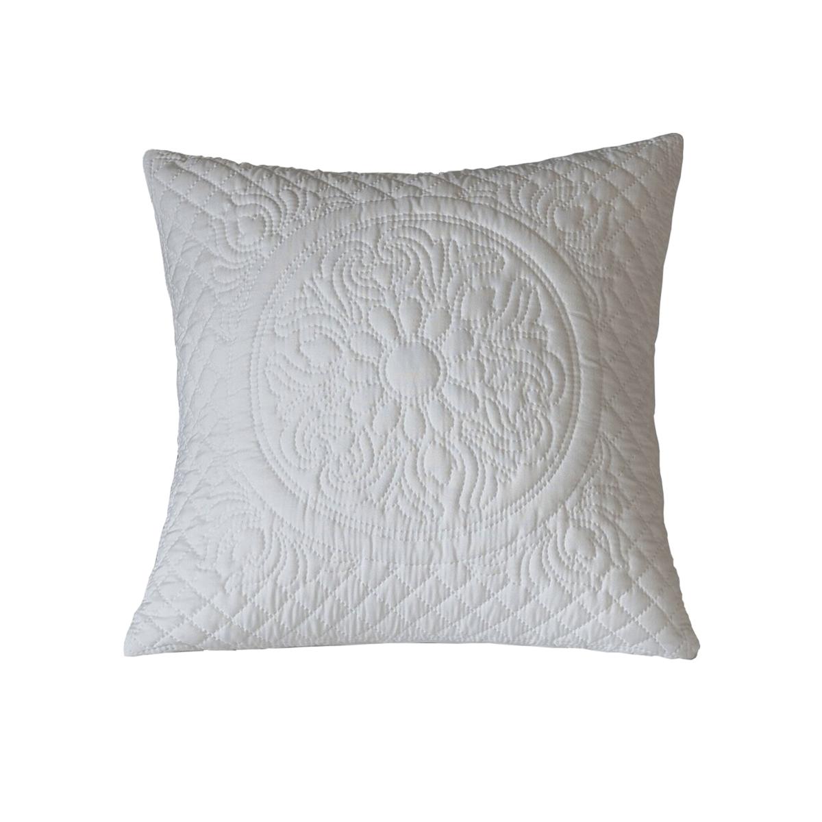 Deluxe Quilted Grandeur Pinsonic Cushion - White