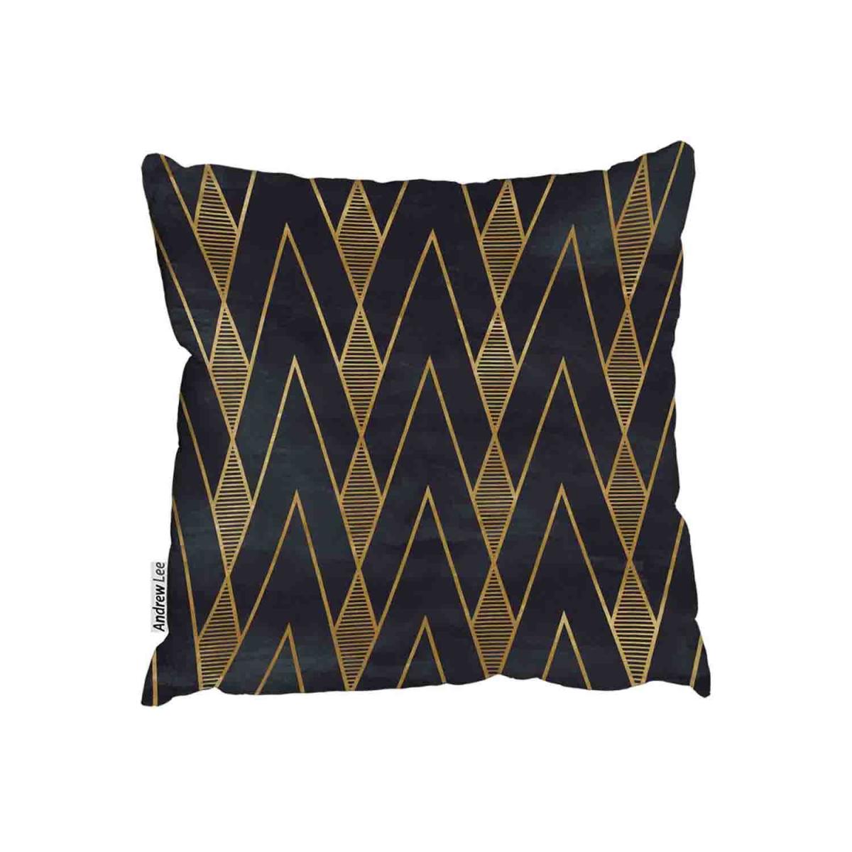 Gold Geometreic Lines Outdoor Cushion - Yellow / 45cm – image 2