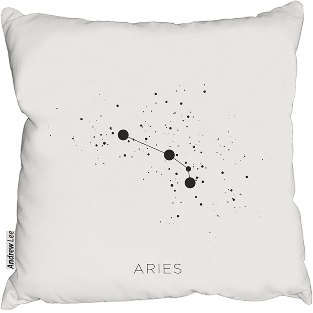 Star Constellation Zodiac Aries Outdoor Comfy Cushion - White / 60cm – image 2