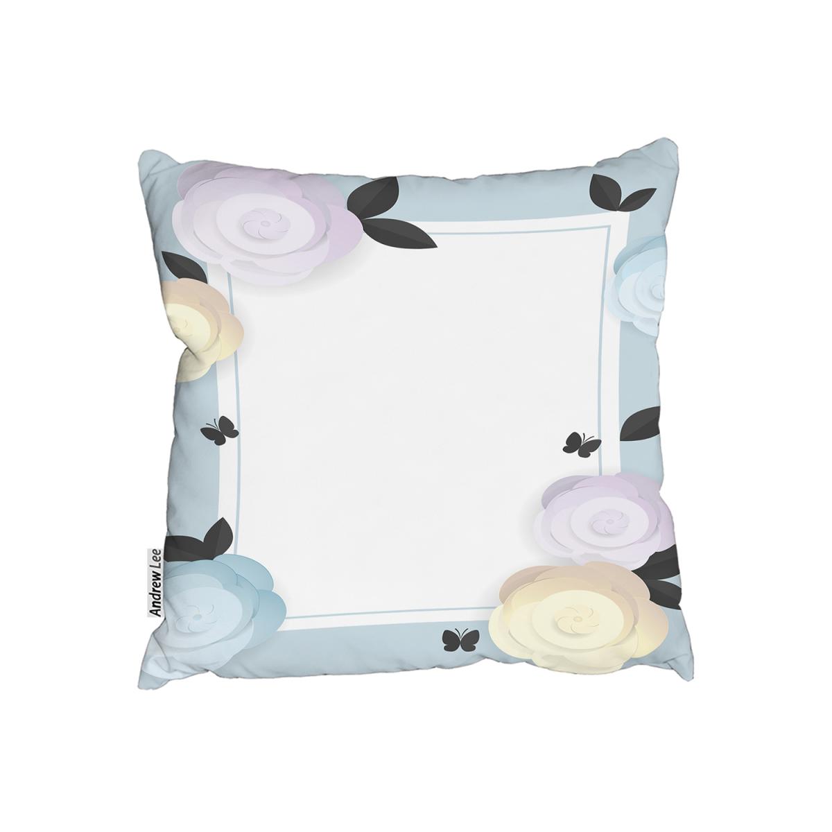 Pastel Colour Flowers Outdoor Cushion - Blue / 45cm – image 2