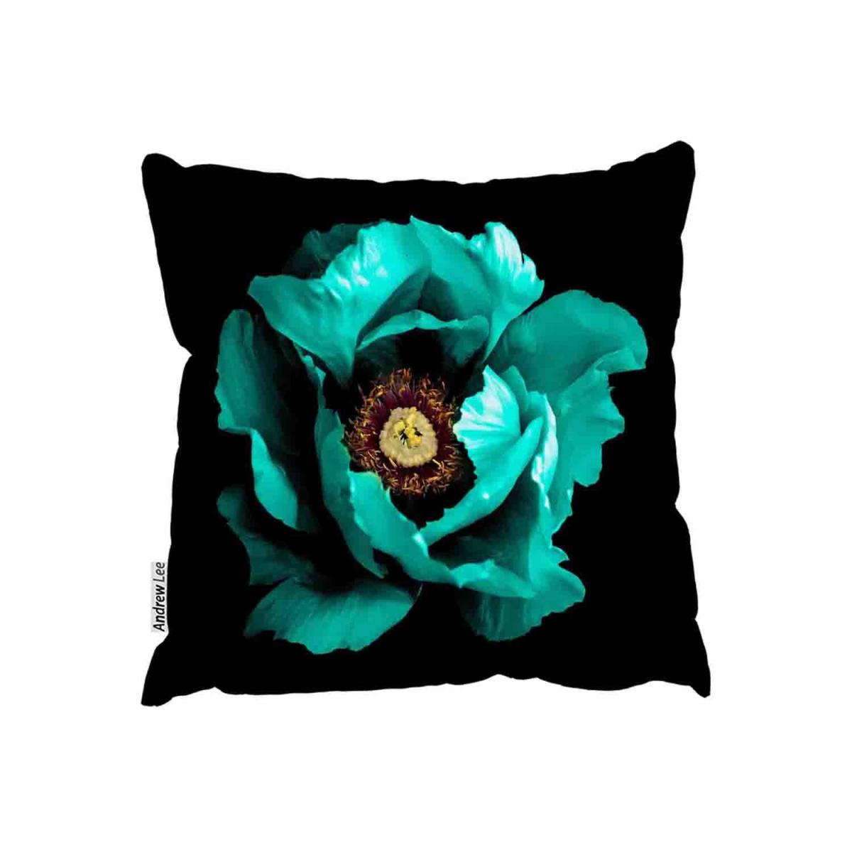 Cyan Peony Flower Outdoor Cushion - Green / 45cm – image 2