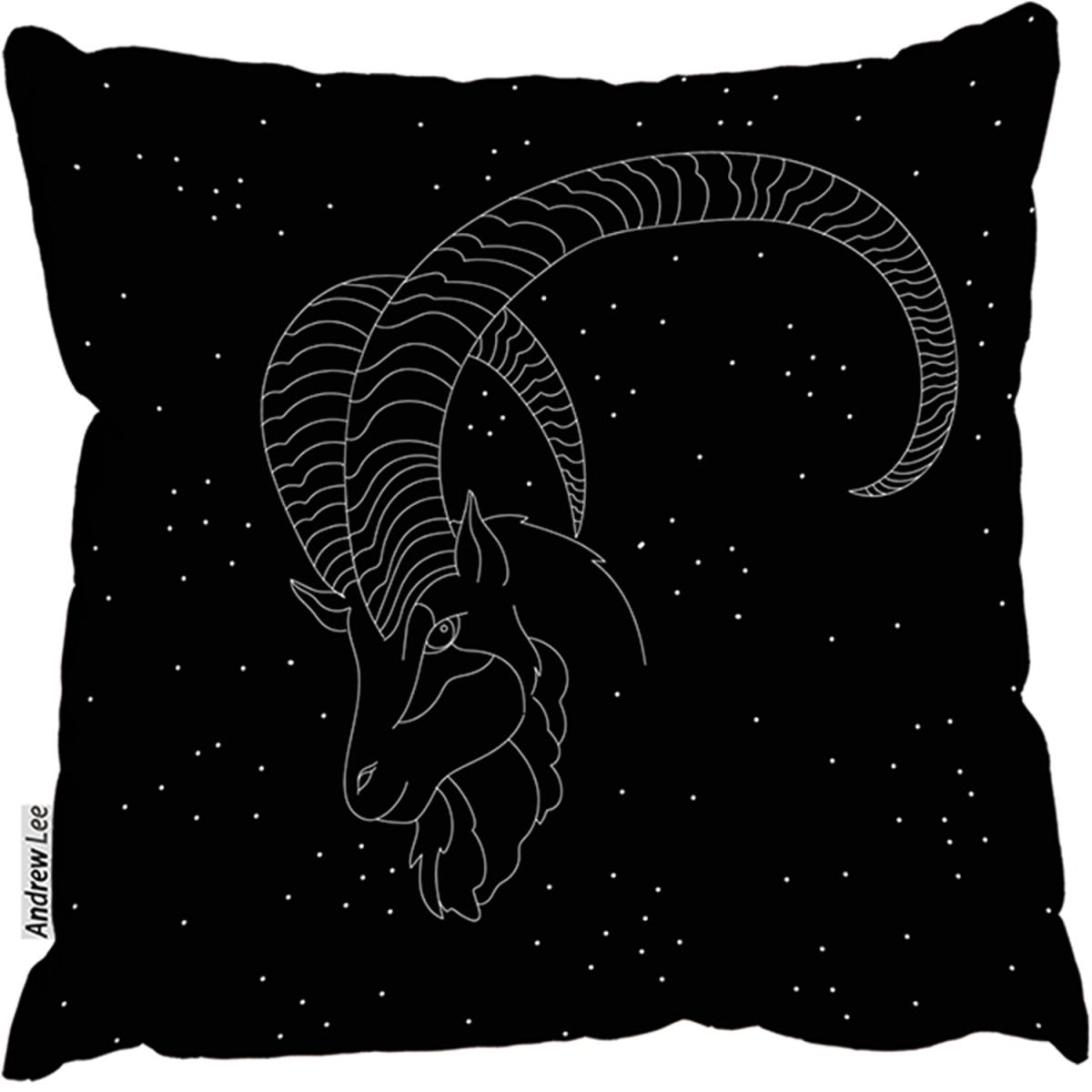 Capricorn Zodiac Sign Outdoor Comfy Cushion - Black / 60cm – image 2
