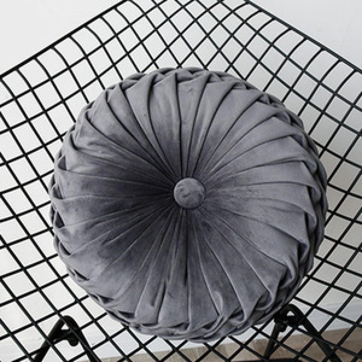 Round Pleated Pumpkin Velvet Cushion - Pink / 45cm – image 9