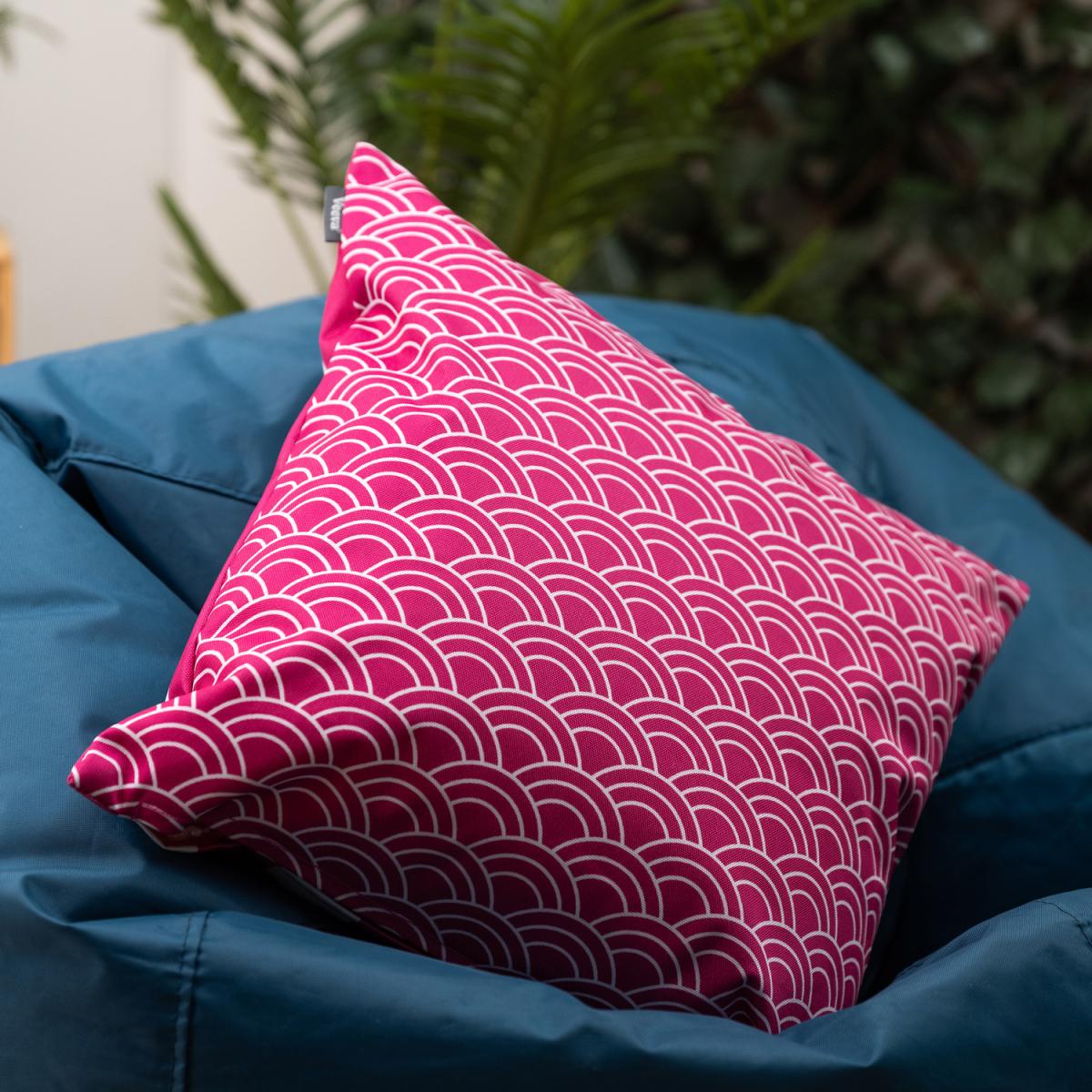 Veeva Deck Stripe Double Sided Print Outdoor Cushion Collection (Set of 4) - Pink – image 2