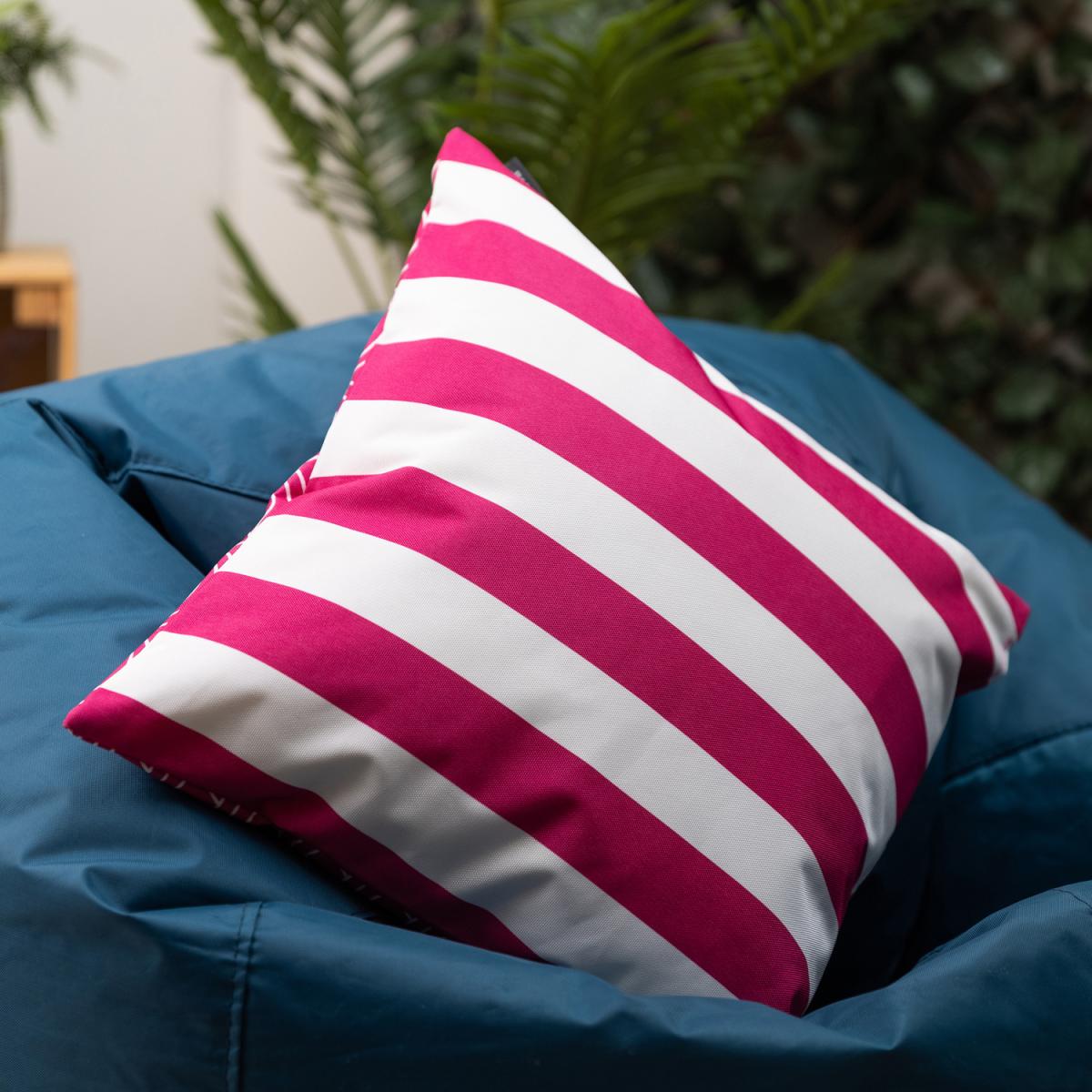 Veeva Deck Stripe Double Sided Print Outdoor Cushion Collection (Set of 4) - Pink – image 3