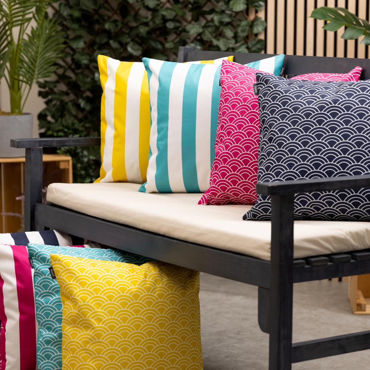 Veeva Deck Stripe Double Sided Print Outdoor Cushion Collection (Set of 4) - Pink – image 8