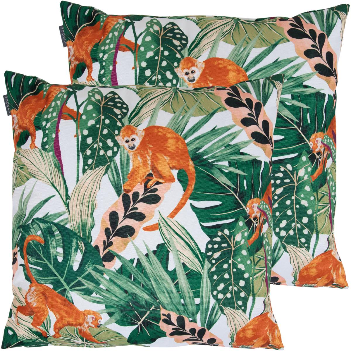 Monkey Print Outdoor Cushion (Set of 2) - White – image 1