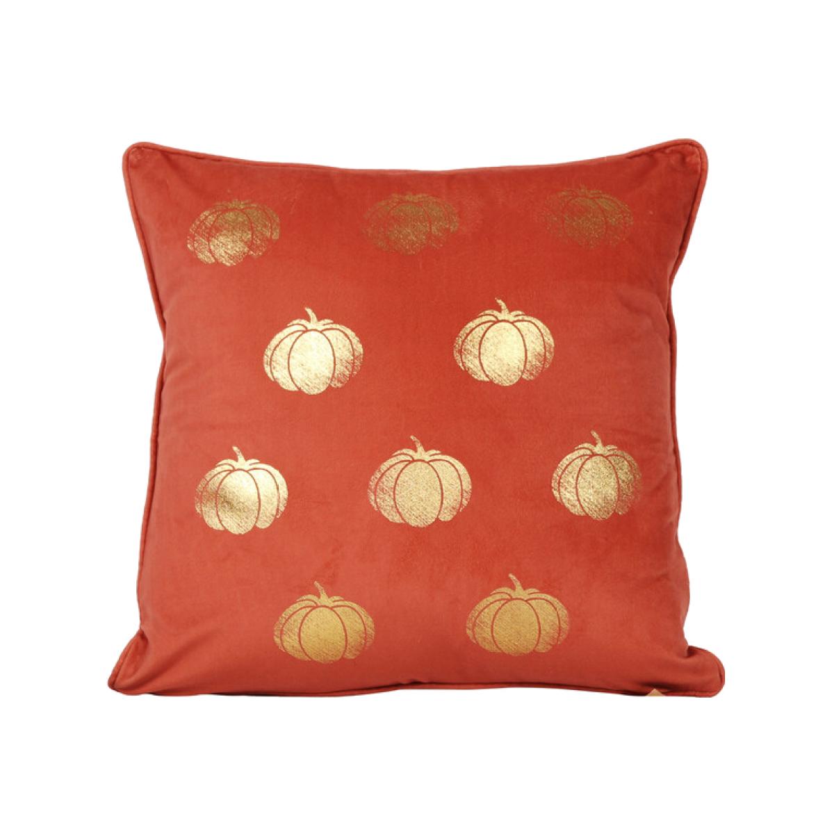 Pumpkin Gold Foiled Cushion - Rust – image 1