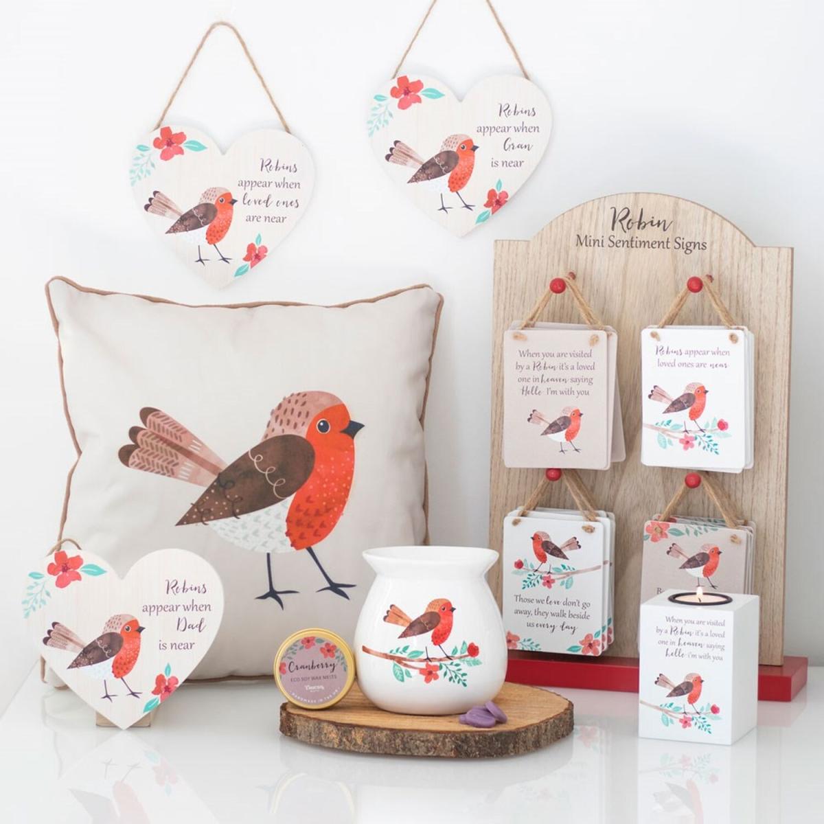 Garden Robin Square Cushion - Multicolour – image 3