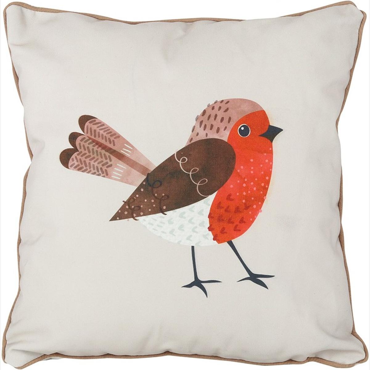 Garden Robin Square Cushion - Multicolour – image 1