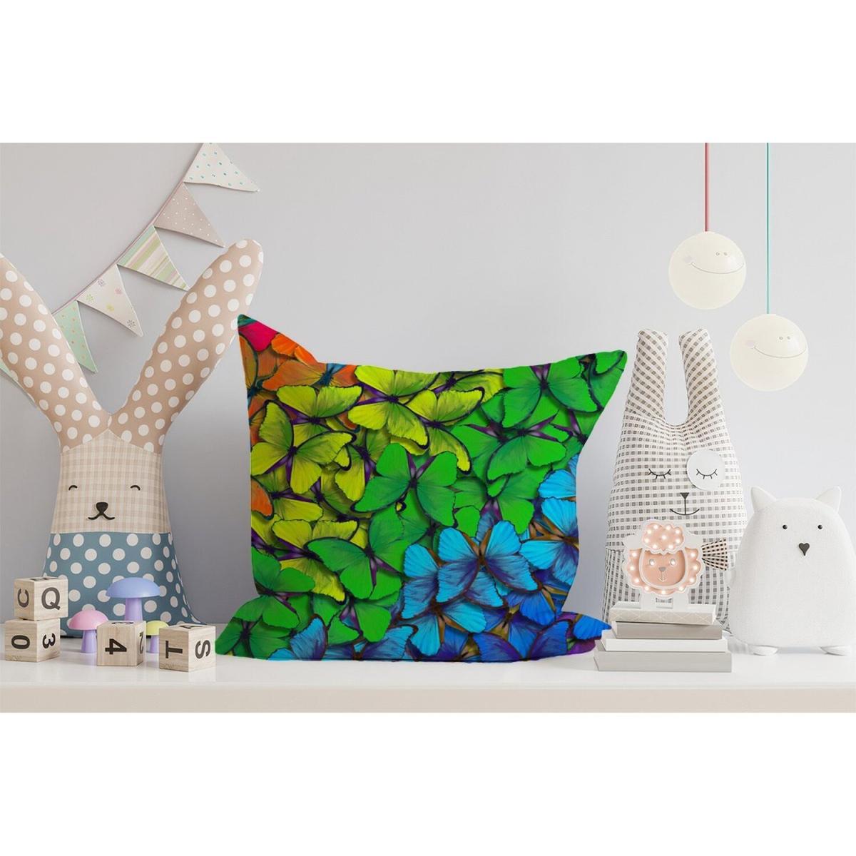 Multicoloured Butterflies Cushion - Red / 45cm – image 3