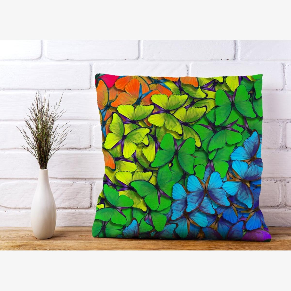 Multicoloured Butterflies Cushion - Red / 45cm – image 1