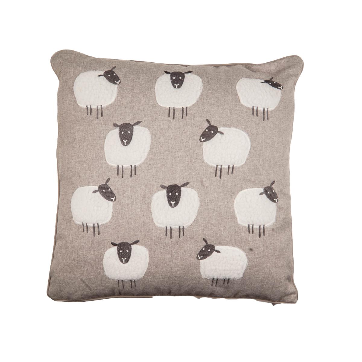 Counting Sheep Grey Applique Cushion - Grey – image 2