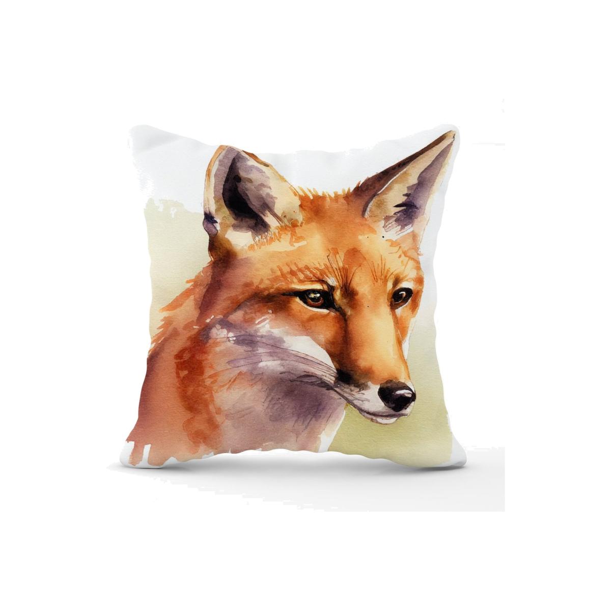 Fox Watercolour Cushion - Yellow – image 1