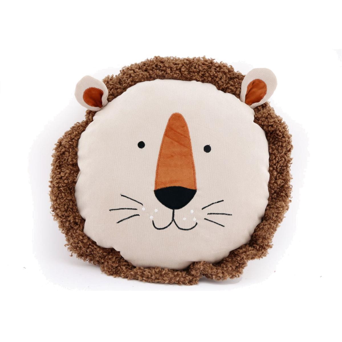 Lion Face Scatter Cushion - white orange