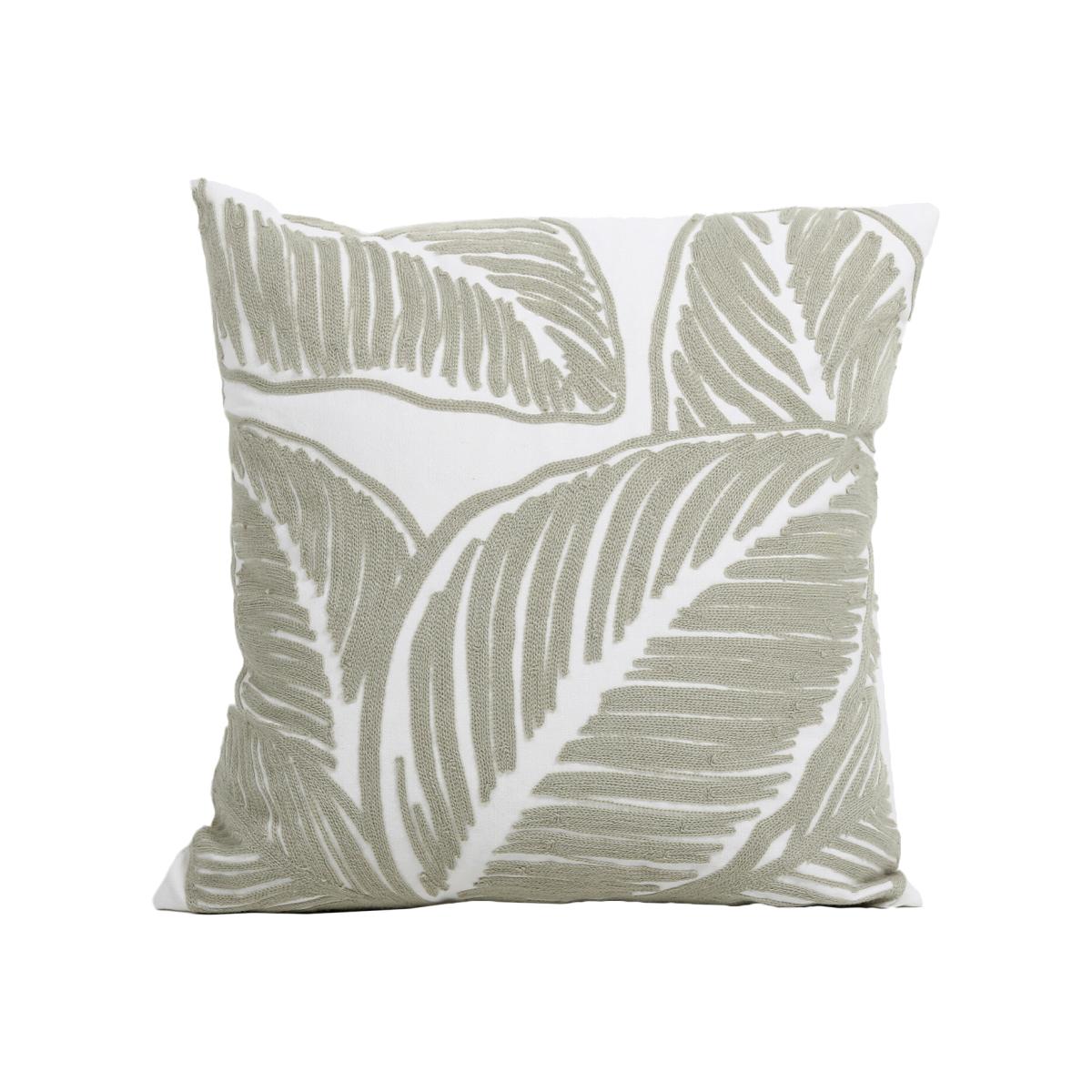 Eden Leaf Cushion - White