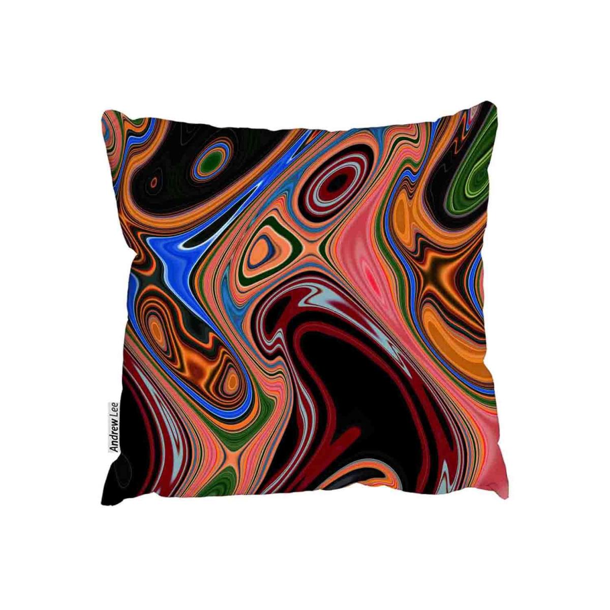 Pyschedelic Marble Pattern Outdoor Cushion - Orange / 45cm – image 2