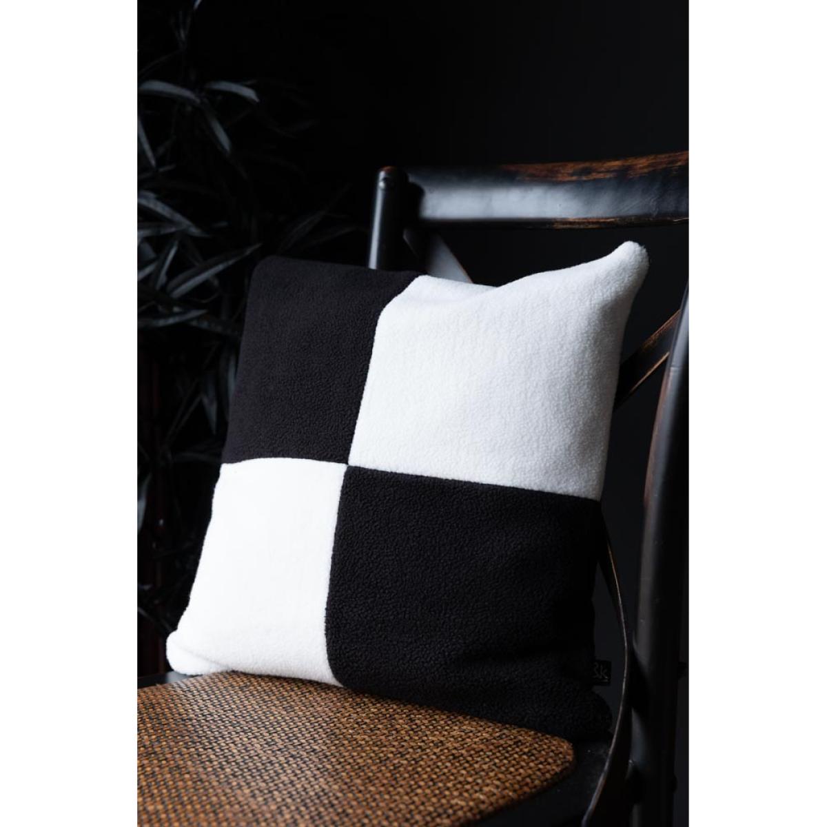 Black & White Checkered Square Cushion – image 2
