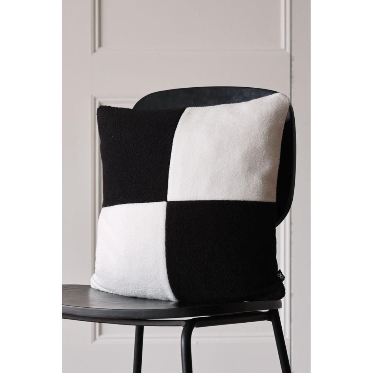 Black & White Checkered Square Cushion – image 3