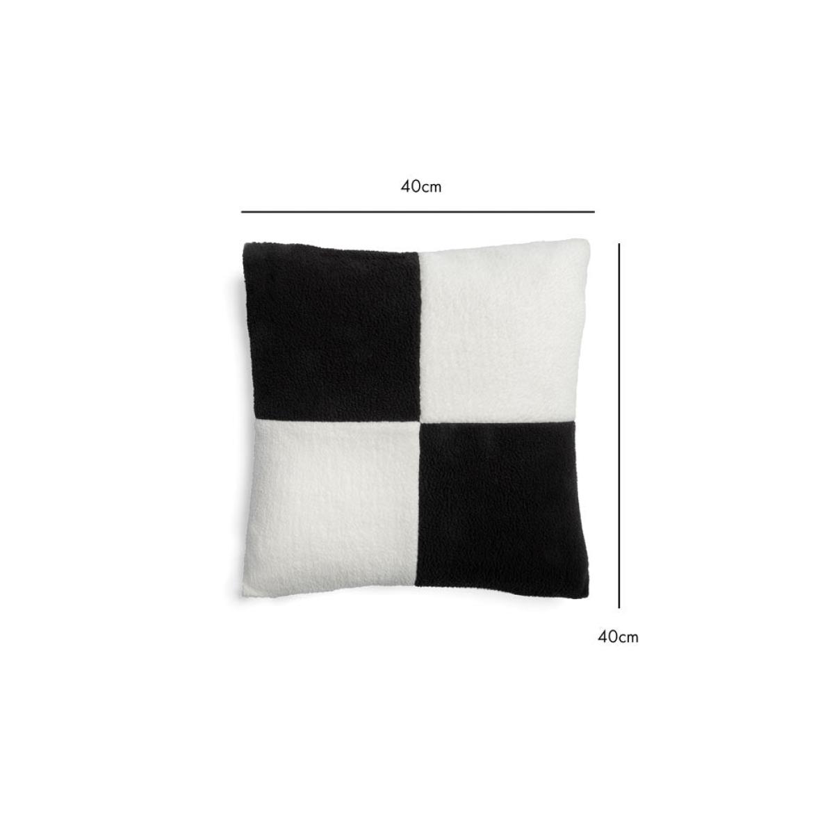 Black & White Checkered Square Cushion – image 7