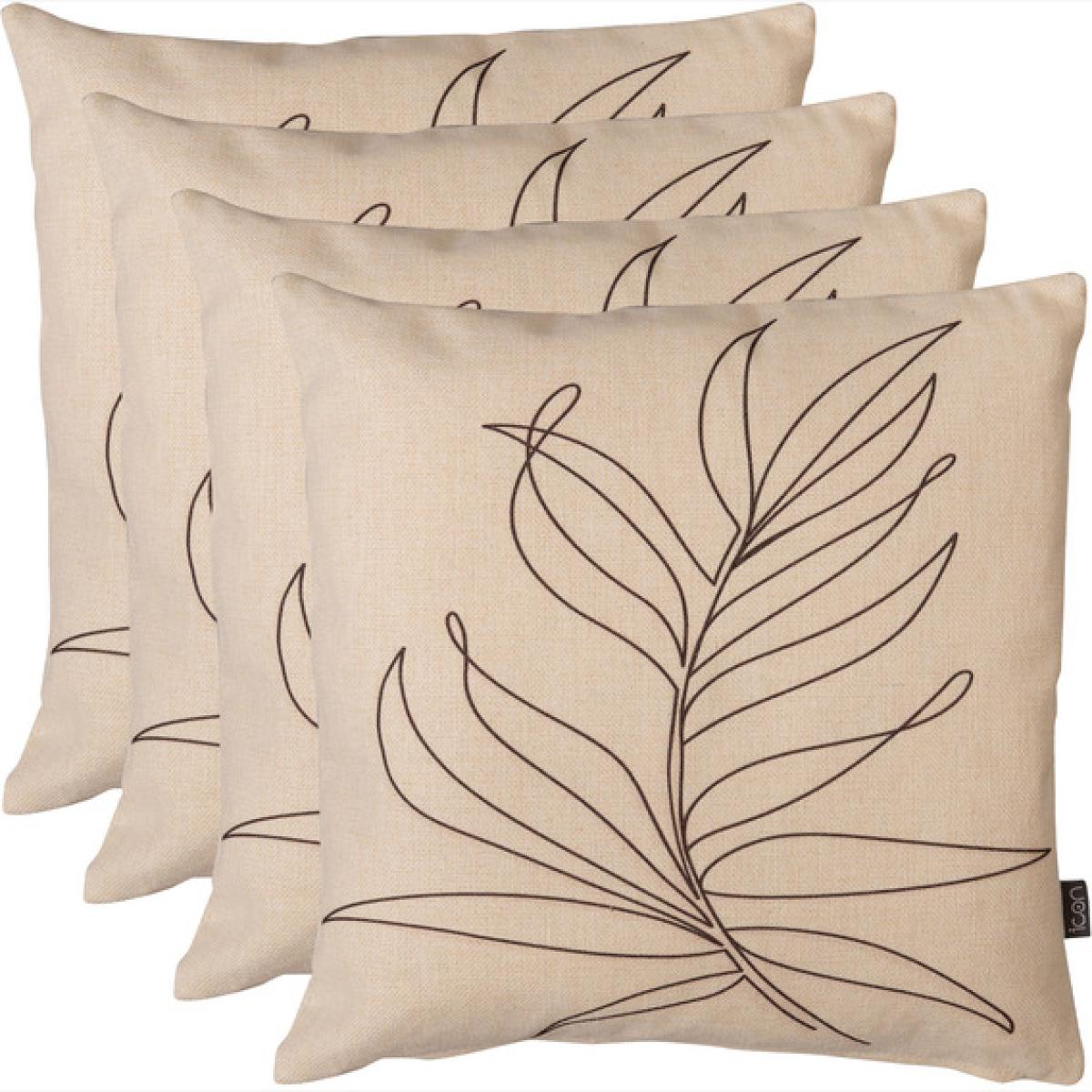 Textured Linear Leaf Outdoor Cushion (Set of 4) - Yellow